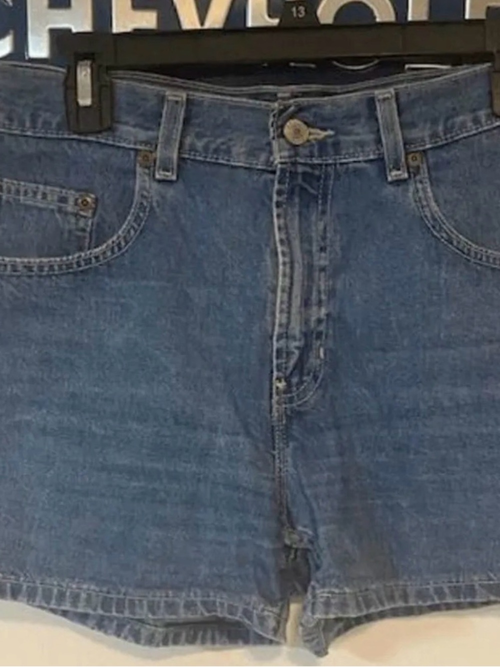 Old Navy Medium Blue Denim High-Rise Jean Shorts